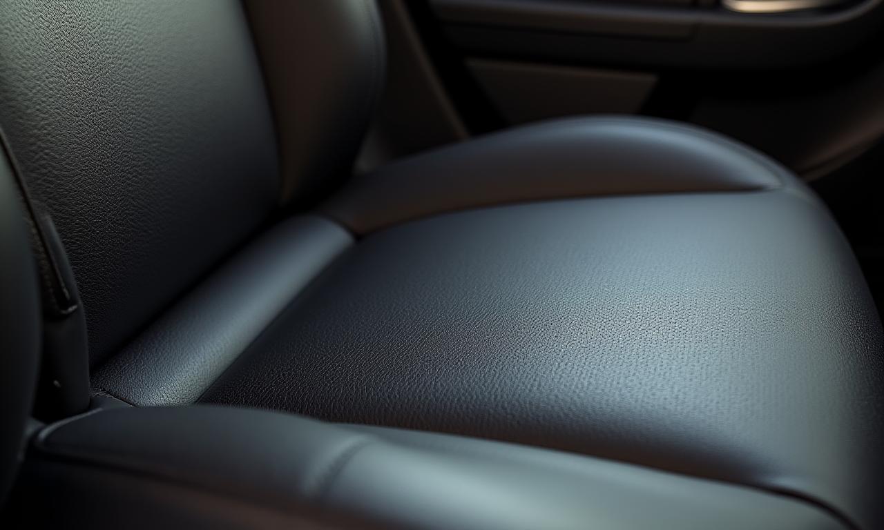 Cleaned and conditioned matte-finish leather seat